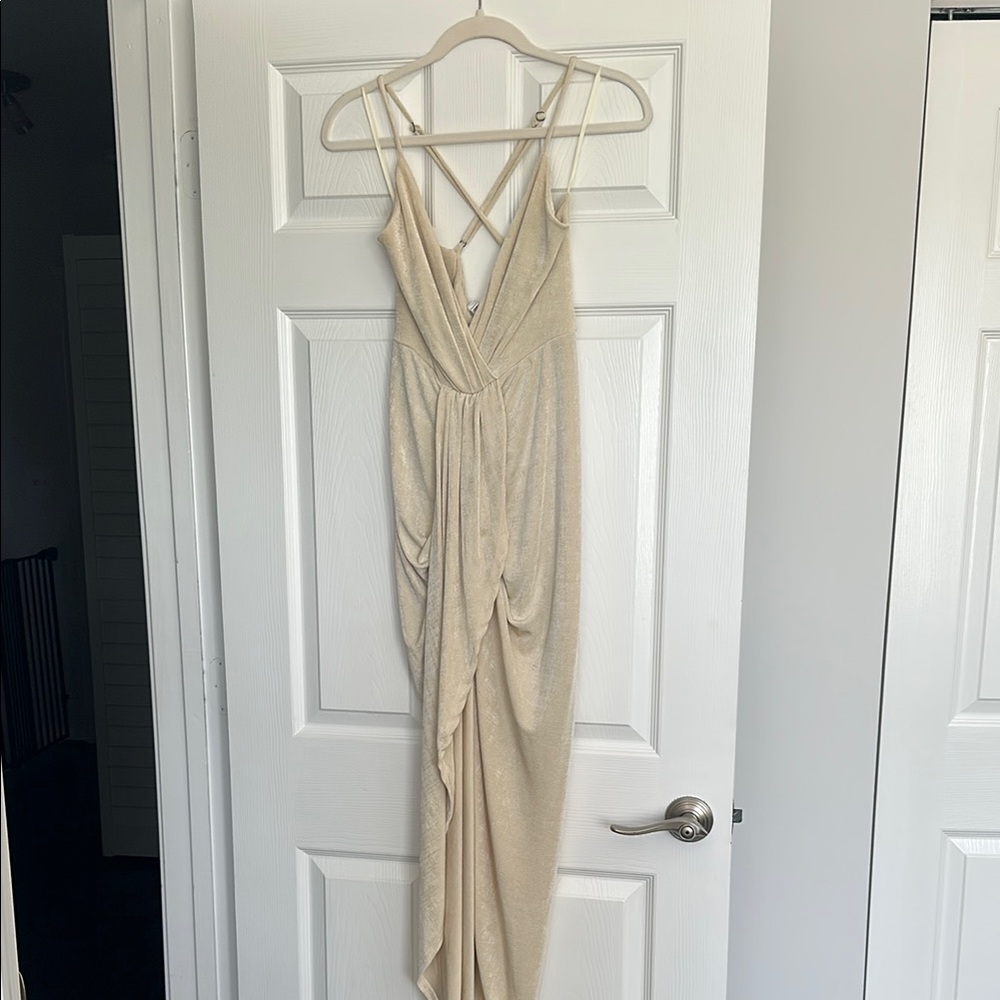 Elegant Beige Evening Gown